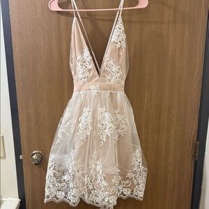 Maniju Ivovy Nude Lace Dress